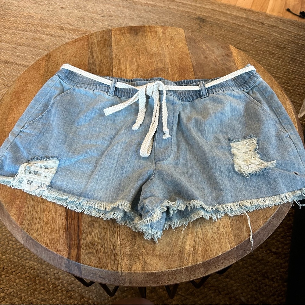 Aerie XL elastic denim short- NWT